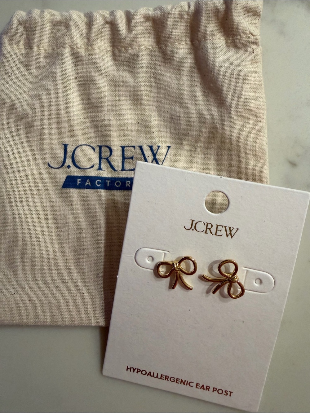 J.Crew Gold Bow Knot Stud Earrings